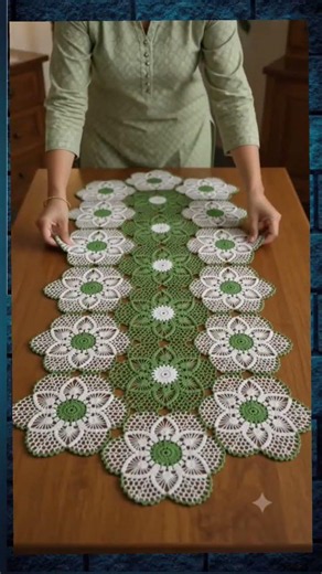 wow so beautiful crochet table runner #crochettablerunner #crochetworld #crochet #Crochet homedecor