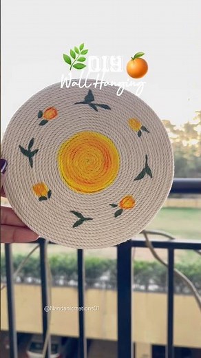 🍊 DIY | Macrame cord painting | home Decor | Tutorial #youtubeshorts #diy