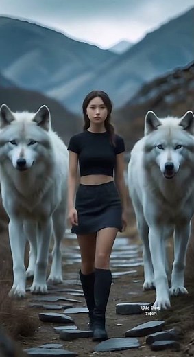 Girl and Her Wolf #wolf #animals