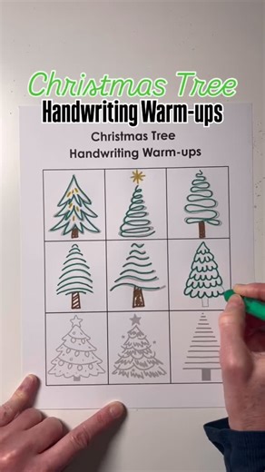 O-G Online Academy on Instagram: "🎄Handwriting warm-up for Christmas🎄This simple tree-drawing activity packs in all the essential handwriting strokes: vertical, horizontal, diagonal, curved, dotted, and more. Kids think they are decorating a tree, but really, they are building the motor skills they need for confident handwriting. Perfect for morning work, small groups, OT practice, or a quick pre-writing warm-up. ➡️If you would like a copy of this activity, comment “link” and we will send you 