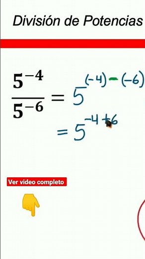 division of powers with negative exponents