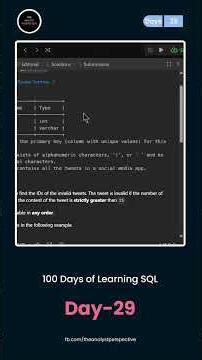 100 Days of Learning SQL Episode 29