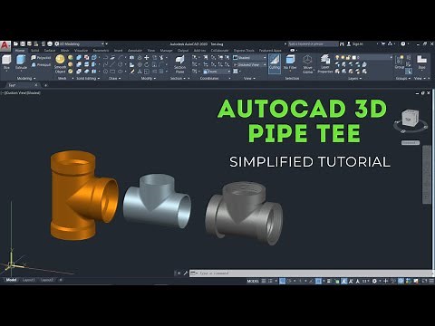Autocad 3D Pipe Tee Tutorial