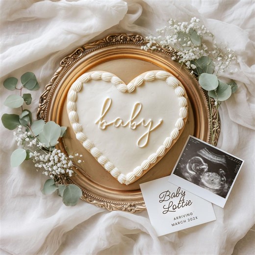 Boho Cake Pregnancy Announcement Digital Template : Editable Canva , Instant Download, Gender Neutral Baby Reveal, Social Media - Etsy