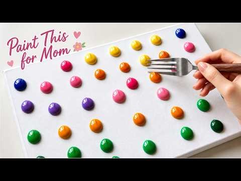 Easy Acrylic Technique | Mother's Day DIY | field flowers mother and child
