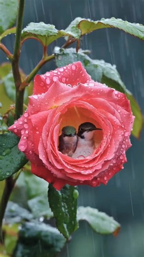 Beautiful Rain❤️ #hummingbird #fypviralシ #birdlover #birdlife #forest #naturelovers #AI #reelschallenge | Hummingbird Kingdom