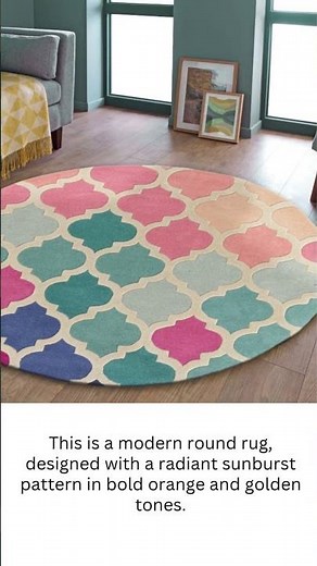 Round Geometric Rug 🩷💙 | Pastel Luxury Area Rug for Modern Homes ‪@aarishrugs‬