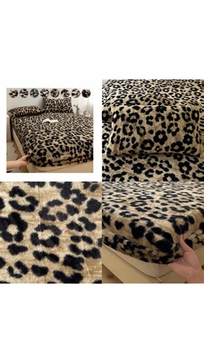 Luxury Faux Rabbit Fur Bedding Set with Leopard Tiger Butterfly Print, Soft Warm Fitted Sheet with Pillowcase, All-Season Bedding for Bedroom Dorm & Guest Room #oversizedcomforter #bamboosheetset #cozyfleeceblanket #linenbedding #targetchristmasbedding #tuftedcomforter #floralquiltset #bohofloralquiltset #beddingmusthaves #sheetsets