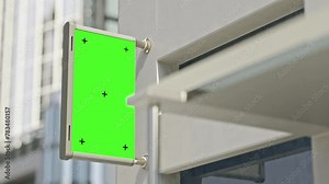 Billboard Green screen Mock-Up are installed outside the building. Or empty signboard for your text and banner design. Animation, 3D Render. Stock Video