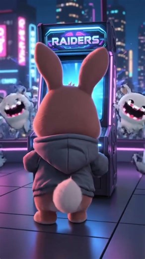 Shy Rabbit vs Neon Arcade Monsters 🎮🐰 | Cyber Cartoon Short