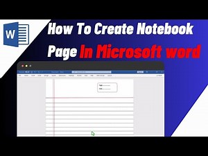 How To Create Notebook Page In Microsoft Word | Step By Step