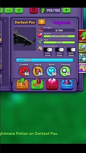 Showcase Nightmare element potion | Dragon Adventures Roblox #shorts
