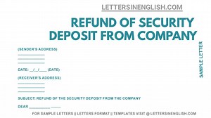 Letter Refund Of Security Deposit PDF Form - FormsPal