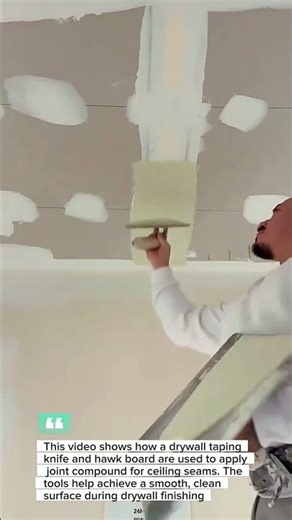Perfect Drywall Finishing Technique Using a Taping Knife | Satisfying Ceiling Joint Repair