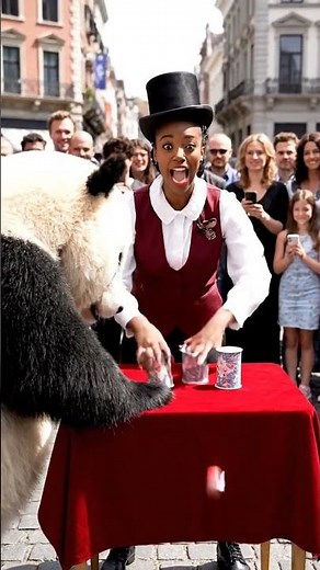 Panda Joins Street Magician’s Trick and Ruins the Show | Funny Panda Mishap | Nebula Shots