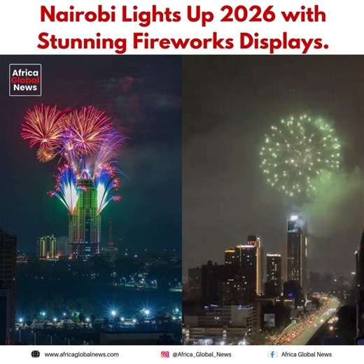 Nairobi ushered in 2026 with stunning fireworks displays, lighting up the skyline and setting a vibrant tone for the year ahead. From rooftops to city landmarks, the capital welcomed the New Year with colour, energy, and celebration. #AfricaGlobalNews #Nairobi #Kenya #NewYear2026 #CityLights | Africa Global News