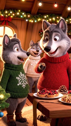 Wolves Throw a Wild Christmas Party! You Won't Believe It! #shorts #cartoon