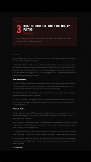 RDR2 Gets a 3/10. Here's Why. #Shorts