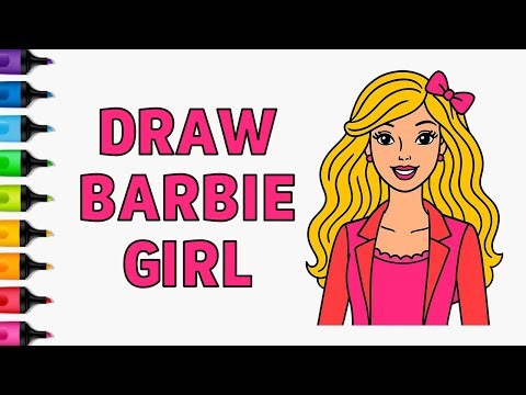 How to Draw and Color Barbie Girl | Easy Barbie Drawing for Kids