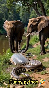 Animal fun 😀 #animals #python #elephant #foryou | Chaina Patra