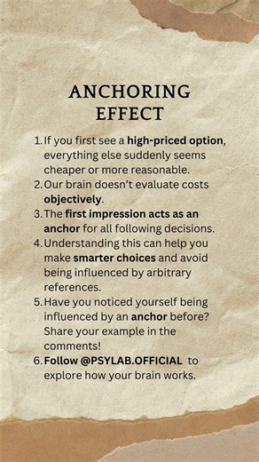 ANCHORING EFFECT #psychology #mindhacks #decisionmaking