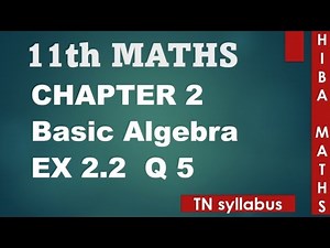 11th maths chapter 2 exercise 2.2 question 5 TN syllabus hiba maths