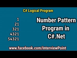 Number Pattern Program in C#.Net