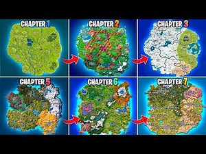 Evolution of Fortnite Map (Chapter 1 Season 1 - Chapter 7 Season 1)