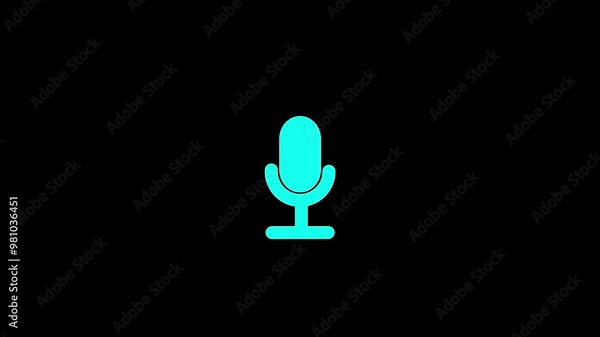 Voice message recording icon Phone recording sound and speech. Podcast Recording Audio Icon with Microphone and Wave Form of Sound or Music. Stock Video