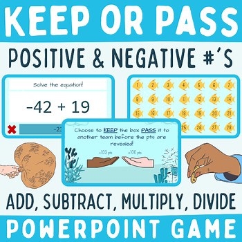 Negative & Positive Number Integers Add, Subtract, Multiply, Divide PPT Game