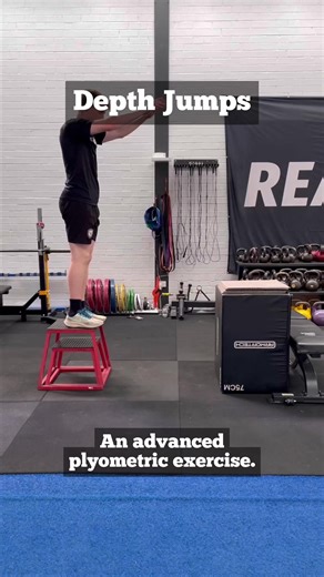 Depth jumps are a more advanced plyometric exercise that involves dropping off a box and then jumping. They help an athlete develop the ability to absorb force from one direction and reapply it quickly in another direction. A fancy way to say it would be they overload the stretch shorten cycle (the rapid lengthening and contracting of the muscles). But, all you really need to know is that they’re great for developing power and specifically improving jump ability 💥🚀 These are not for beginners,