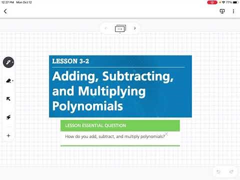 Adding, Subtracting, and Multiplying Polynomials (Lesson 3-2)