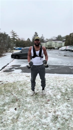 Winter Workout: Burpees and Hammer Curls with Weights