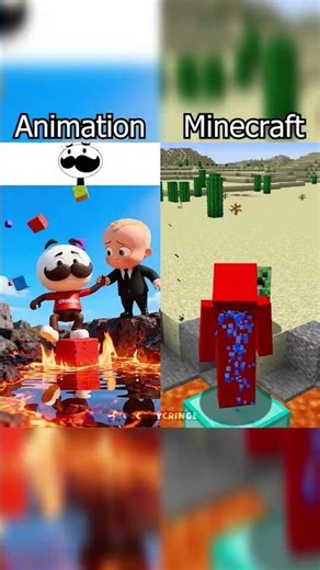 My Sprunki OC Pringles Baby Boss Jumping through lava blocks, minecraft parody of @Binko_Real