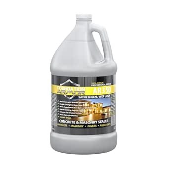 Armor AR350 Low Gloss Wet Look Concrete Sealer 1 Gallon - Professional Grade Color Enhancing Solvent Based Acrylic Sealer for Exterior Concrete and Pavers - 700 VOC