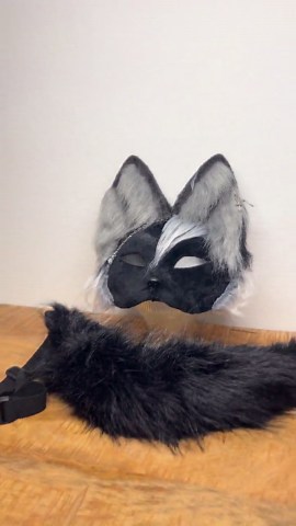 Black Cat Therian Mask and Tail Set | Handmade Faux Fur Cat Mask | Animal Cosplay | Quadrobics | Alterhuman | Therian Gift | Therian Gear - Etsy