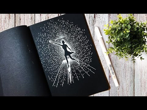 How to Draw With White pen on Black Paper step by step