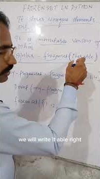 what is frozen set | set in python | python tutorial for beginners