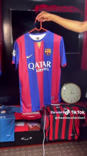 Relive football perfection. 🔵🔴 The Messi 2015 Barcelona Kit marks the season of the historic second treble—when Leo ruled Europe with unforgettable goals and pure magic. A true collector’s piece for every fan of greatness. 🐐🏆 #Messi2015 #FCBarcelona #Messi10 #TrebleWinners #BarcaLegacy #TikiTaka #GOAT