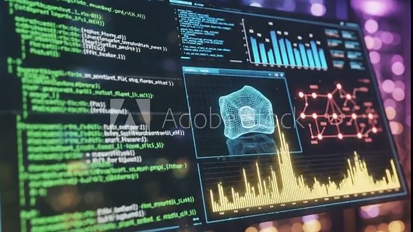 Advanced Data Analysis and Visualization on a Computer Screen. Stock Video