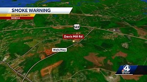 Large mulch fire burning in Oconee County prompts warning from officials