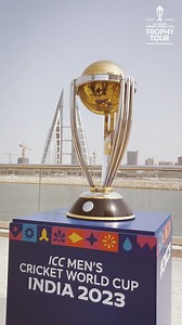 One big celebration in Bahrain for the ICC Men's Cricket World Cup Trophy 🎉🏆 #CWC23 | ICC Cricket World Cup