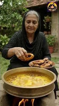Dadi Ne Banaya Fish Korma & Brown Rice 😍 | Juicy Fish Korma Recipe | #shorts #villagecooking #viral