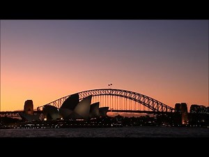 【オーストラリア】 シドニー オペラハウスとハーバーブリッジの夕景と夜景 Sunset view of the Opera House and Harbour Bridge (2024.8)