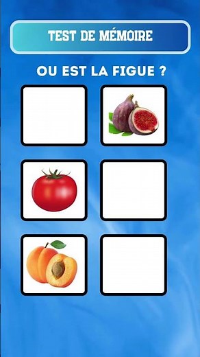jeux de mémoire 6 fruits à mémoriser 🍎🍌🍇