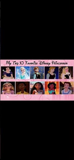 My Top 10 Favorite Disney Princesses