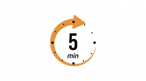 5 minutes timer symbol color style isolated on white background. 5 min time circle icon. Animation timer icon with five min. Clock, stopwatch, cooking time label. Motion | Premium Stock Video Footage
