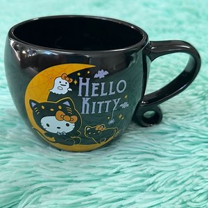 Hello kitty Black kitty ceramic mug 16 oz hello kitty Halloween hello kitty cafe