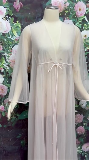 70s Pink Peignoir Double Chiffon Robe Ralph Montenero for Blanche Small - Etsy