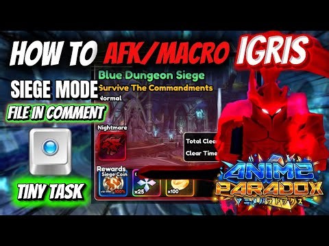How To MACRO / AFK Farming IGRIS SIEGE Mode in Anime PARADOX! [RELEASE]